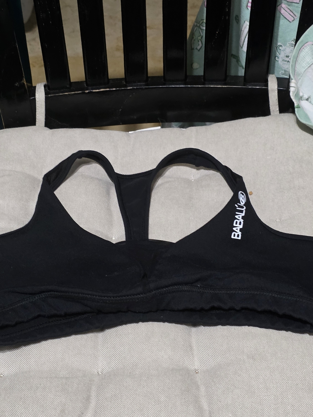 BABALU Black Racerback Sports Bra One Size Used Good Conditiones